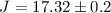 Mathematical equation: $J=17.32 \pm 0.2$