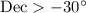 Mathematical equation: ${\rm Dec} >-30^{\circ}$