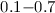 Mathematical equation: $0.1{-}0.7$