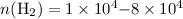Mathematical equation: $n({\rm H_2}) = 1\times 10^4 {-} 8\times 10^4$