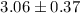 Mathematical equation: $3.06\pm0.37$