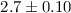 Mathematical equation: $2.7 \pm 0.10$