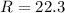 Mathematical equation: $R=22.3$