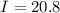 Mathematical equation: $I=20.8$