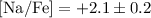 Mathematical equation: $\rm [Na/Fe] = +2.1 \pm 0.2$