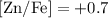 Mathematical equation: $\rm [Zn/Fe]=+0.7$