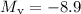 Mathematical equation: $M_{\rm v}=-8.9$