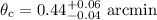 Mathematical equation: $\theta_{\rm c} = 0.44^{+0.06}_{-0.04}~{\rm arcmin}$