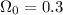 Mathematical equation: $\rm \Omega_{0}=0.3$