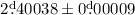 Mathematical equation: $2\fd40038\pm 0\fd00009$