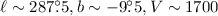 Mathematical equation: $\ell \sim 287\hbox{$.\!\!^\circ$}5, b \sim-9\hbox{$.\!\!^\circ$}5, V\sim 1700$