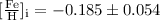 Mathematical equation: $\rm[\frac{Fe}H]_i=-0.185\pm0.054$