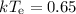 Mathematical equation: $kT_{\rm e} = 0.65$
