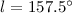 Mathematical equation: $l = 157.5^{\circ}$