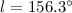 Mathematical equation: $l = 156.3^{\circ}$