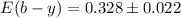 Mathematical equation: $E(b-y) = 0.328\pm0.022$