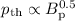 Mathematical equation: $p_{\rm th} \propto B_{\rm p}^{0.5}$