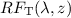 Mathematical equation: $RF_{\rm T}(\lambda,z)$