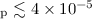 Mathematical equation: $_{\rm p} \lesssim 4 \times10^{-5}$