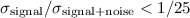 Mathematical equation: $\sigma_{\rm signal}/\sigma_{\rm signal+noise} < 1/25$