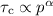 Mathematical equation: $\tau_{\rm c} \propto p^{\alpha}$
