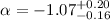 Mathematical equation: $\alpha = -1.07_{-0.16}^{+0.20}$