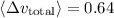 Mathematical equation: $\langle \Delta v_{{\rm total}} \rangle=0.64$