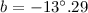 Mathematical equation: $b=-13^{\circ}.29$