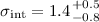 Mathematical equation: $\sigma_{\rm int}=1.4{+0.5 \atop -0.8}$
