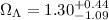 Mathematical equation: $\Omega_{\Lambda} = 1.30^{+0.44}_{-1.09}$