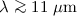 Mathematical equation: $\lambda \ga 11~\mathrm{\mu m}$
