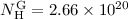Mathematical equation: $N_{\rm H}^{\rm G} = 2.66\times 10^{20}$