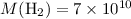 Mathematical equation: $M({\rm H}_2)=7\times 10^{10}$