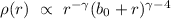 Mathematical equation: $\rho(r) \ \propto \ r^{-\gamma}(b_{0}+r)^{\gamma-4}$