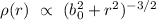 Mathematical equation: $\rho(r) \ \propto \ (b_{0}^{2}+r^{2})^{-3/2}$