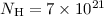 Mathematical equation: $N_{\rm H} = 7 \times 10^{21}$