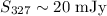 Mathematical equation: $S_{327} \sim 20\rm ~mJy $