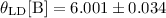 Mathematical equation: $\rm \theta_{\rm LD}[B] = 6.001 \pm 0.034$