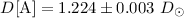 Mathematical equation: $D[{\rm A}] = 1.224 \pm 0.003\ D_{\odot}$