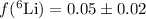 Mathematical equation: $f(^6\rm Li) = 0.05\pm0.02$
