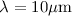 Mathematical equation: $\lambda = 10\rm{\mu m}$