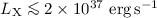 Mathematical equation: $L_{\rm X} \la2\times10^{37}~{\rm erg\,s}^{-1}$