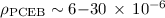 Mathematical equation: $\rho_{{\rm PCEB}}\sim6{-}30\,\times\,10^{-6}$