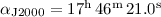 Mathematical equation: $\alpha_{\rm J2000}=17^{\rm h}\,46^{\rm m}\,21.0^{\rm s}$