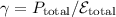 Mathematical equation: $\gamma = P_{{\rm total}}/{{\cal E}_{{\rm total}}}$
