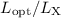 Mathematical equation: $ {L_{\rm opt}/ L_{\rm X}}$