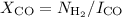 Mathematical equation: $X_{\rm CO}=N_{\rm H_2}/I_{\rm CO}$