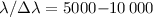 Mathematical equation: $\lambda/\Delta \lambda = 5000{-}10\,000$