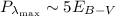 Mathematical equation: $P_{\lambda_{\rm max}} \sim 5 E_{B-V}$