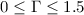 Mathematical equation: $0 \leq \Gamma \leq 1.5$